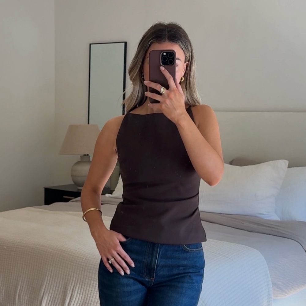 Aritzia brown dressed up top